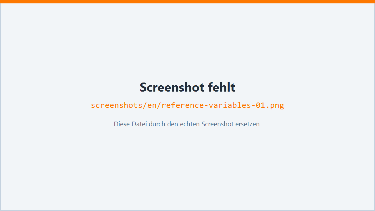 Screenshot: Variables